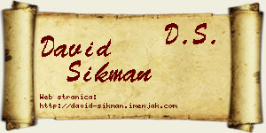 David Šikman vizit kartica